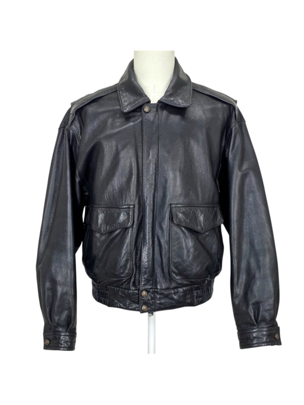 Vintage Wilsons Adventure Bound Mens L Leather Bomber Map Liner Thinsulate Black